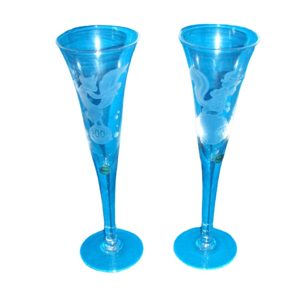 Warner Bros Pepe Le Pew And Penelope‎ "Millennium" Toasting Flutes #384 Of #750
